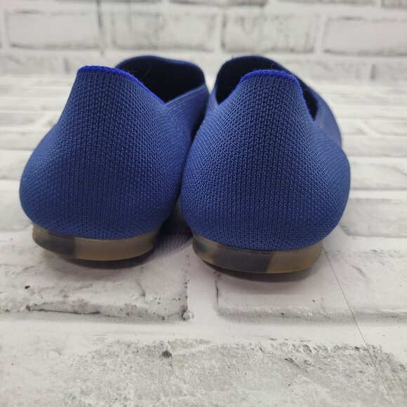 Rothy's Almond Toe Loafer Flats Azure Blue Leopard Insole Women's Size 11.5 - Picture 4 of 6